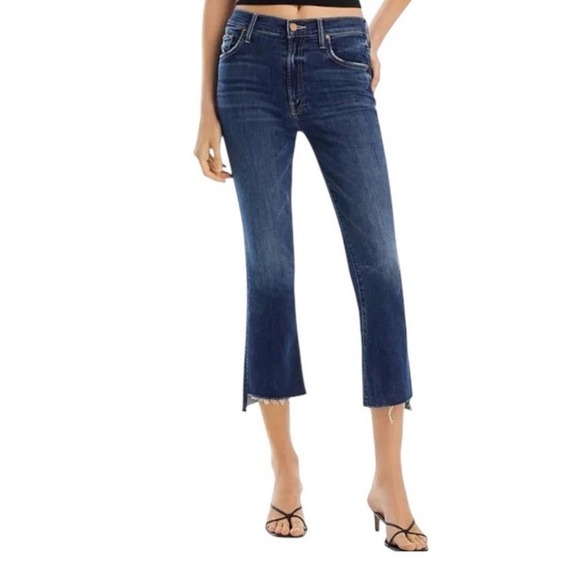 MOTHER Denim - MOTHER The Insider High Rise Crop Step Fray Bootcut Jeans size 25 in Teaming Up